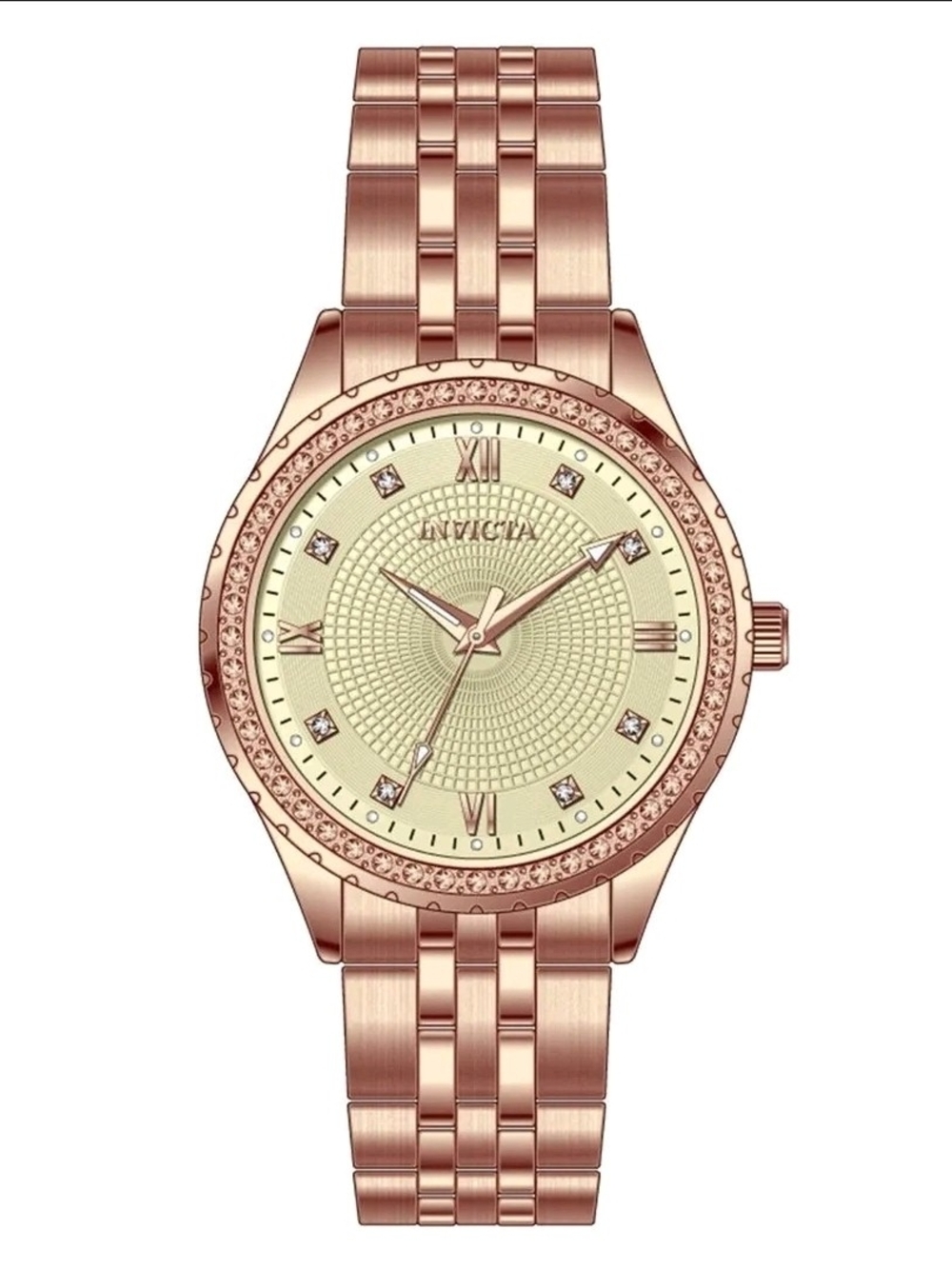 Invicta Women’s Rose Gold and Gold-Tone Crystal Accent Bracelet Watch
